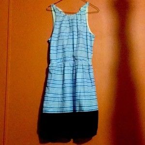 Light & Dark Blue A-Line Dress